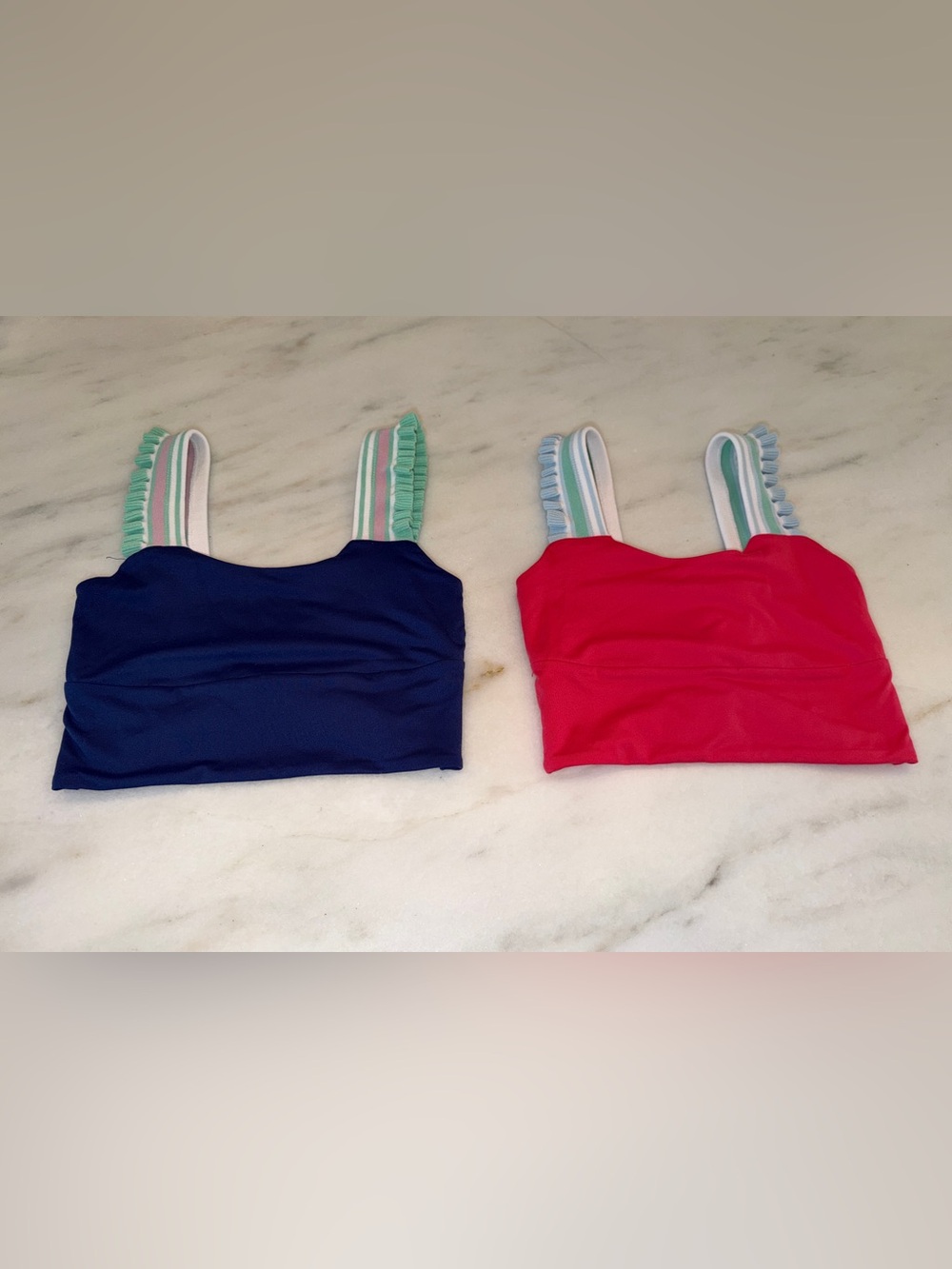 Altar’d state AS revival ruffle sleeve top navy blue and pink set xs GUC name in